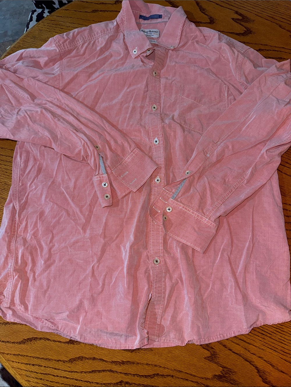 Tommy Bahama Men's Coral Pink Button-Down Long Sleeve Shirt
